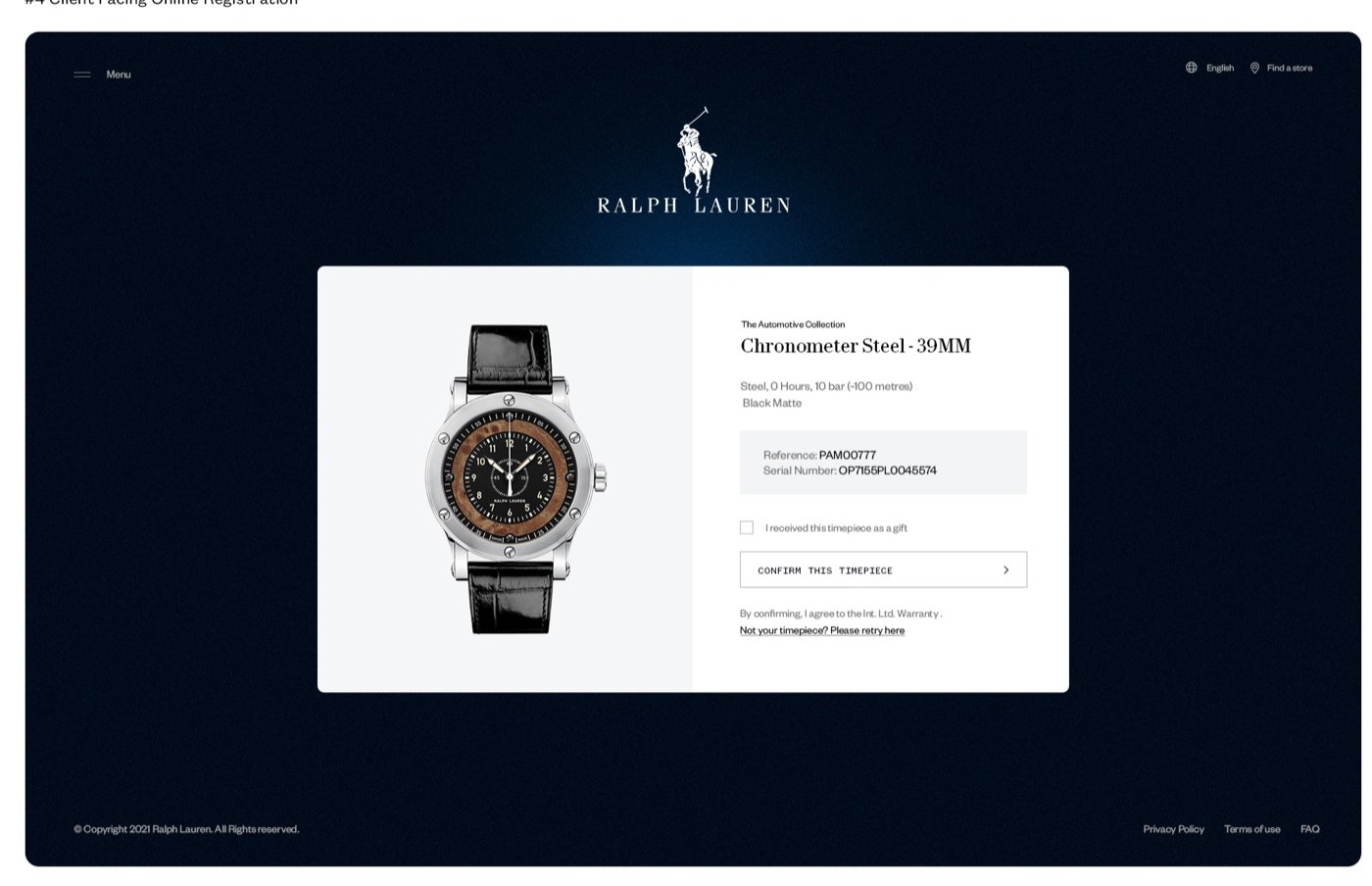 Product confirmation - Chronometer Steel 39MM with serial